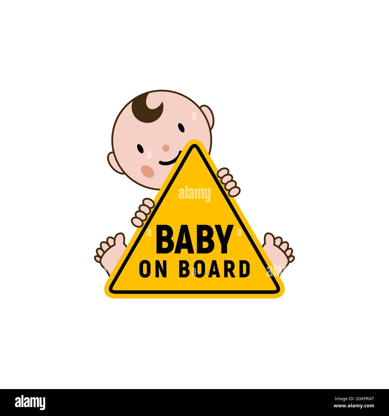 Baby on board sign icon. Child safety sticker warning emblem. Baby