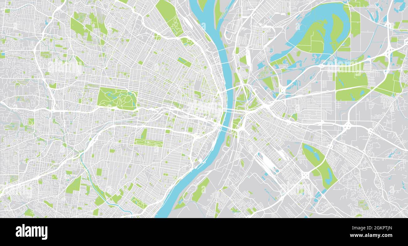 Urban vector city map of St Louis - Urban Vector City Map Of St Louis California United States Of America 2GKPTJN