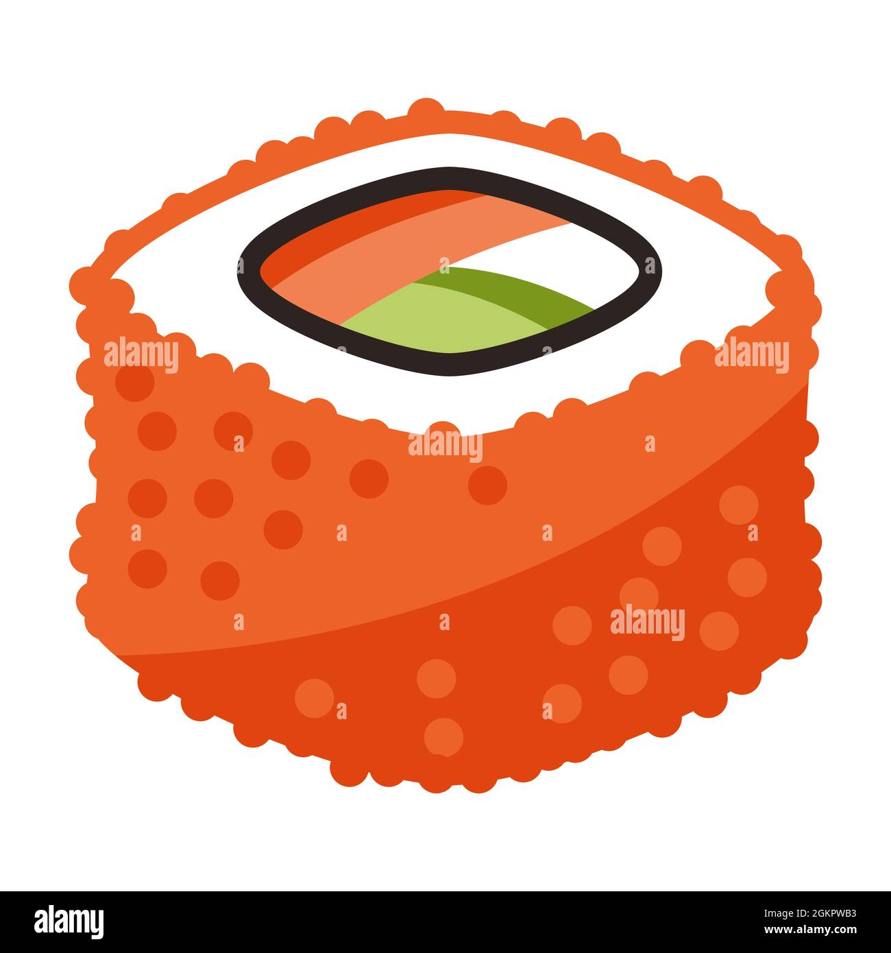 Illustration of sushi rolls. Food item for bars, restaurants and shops