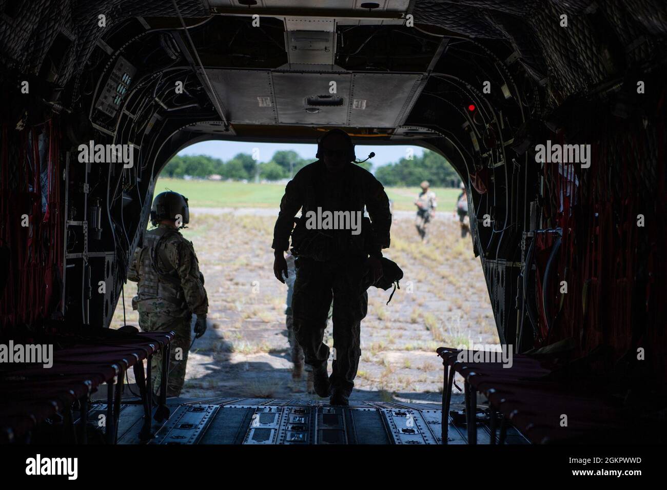 Airmen of the 93d AGOW Base Defense Group, 14 ASOS and U.S. Army board ...