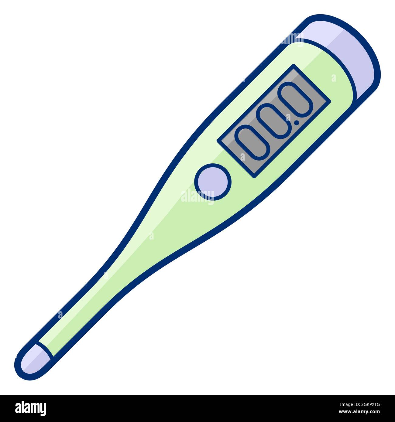 Illustration of thermometer in cartoon style. Cute funny object Stock
