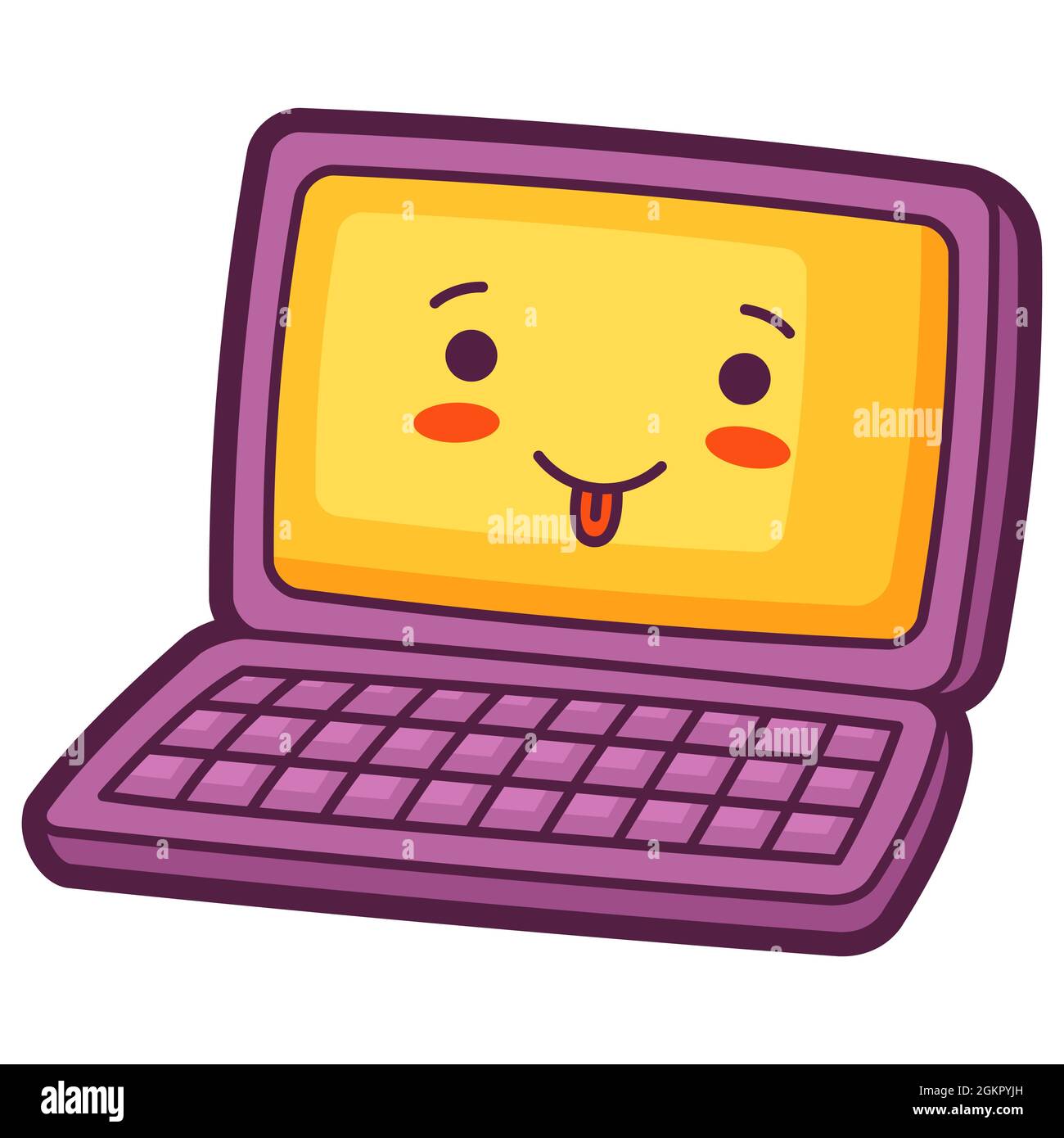 Illustration of laptop in cartoon style. Cute funny character Stock Vector  Image & Art - Alamy