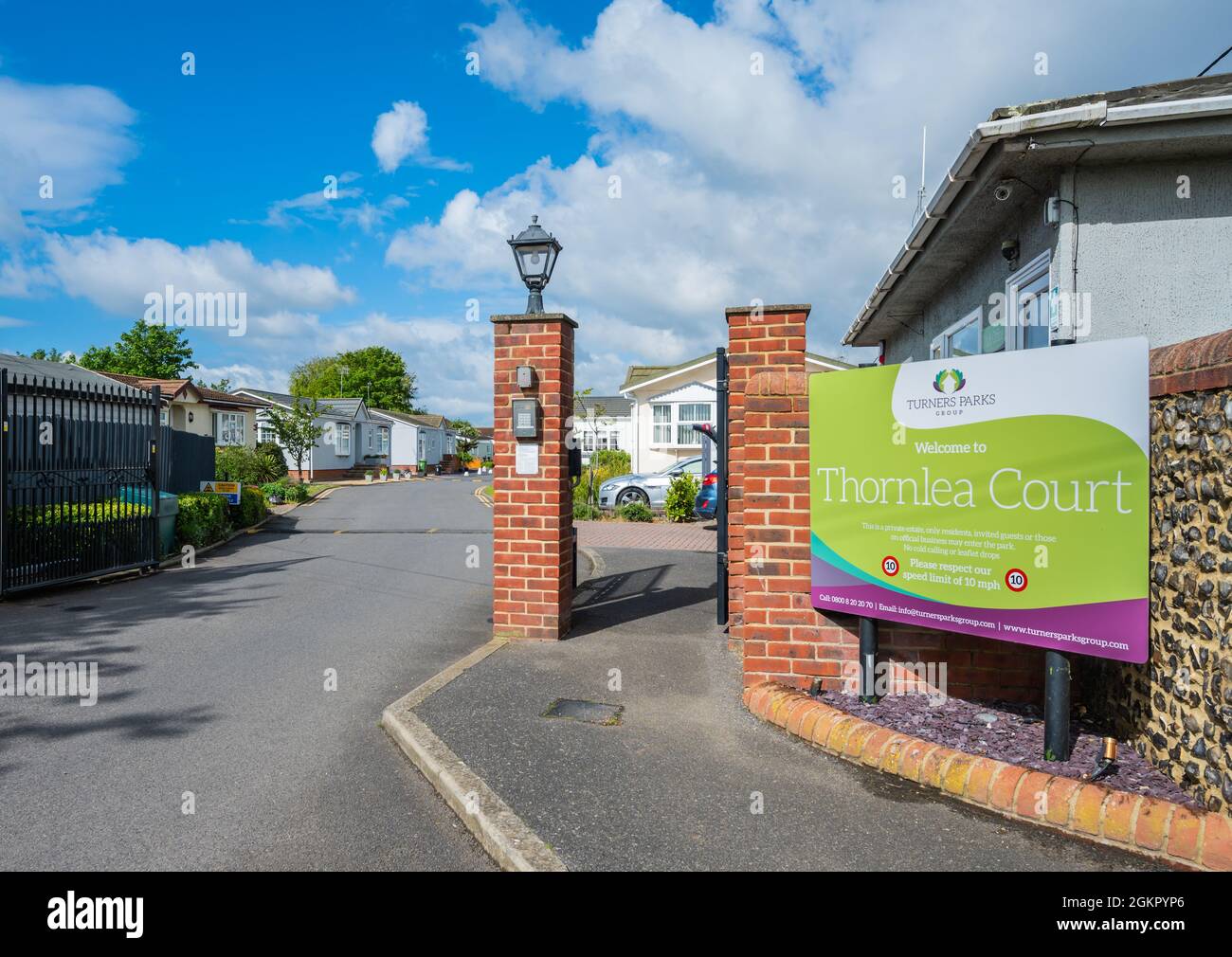 Thornlea Court, a residential park owned by Turners Parks Group in Lyminster, West Sussex, England, UK. Stock Photo