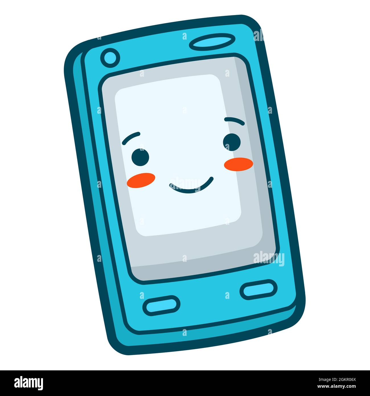 Illustration of mobile phone in cartoon style. Cute funny character Stock  Vector Image & Art - Alamy