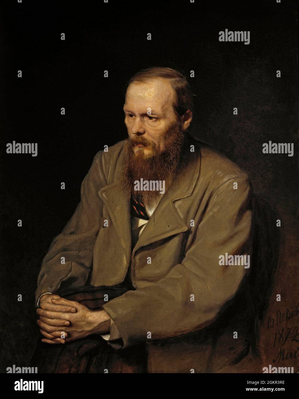 Artist: Vasily Perov (1834-1882) Title: Portrait of Fyodor Dostoevsky (1821-1881) Year: 1872 Stock Photo