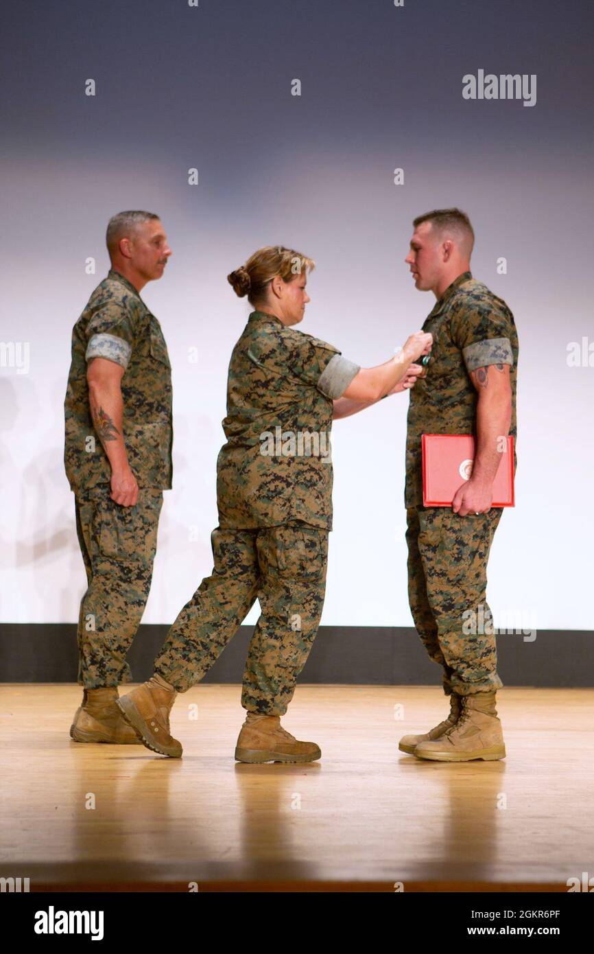 U.S. Marine Corps SgtMaj Paul T. Costa, left, Headquarters and Support ...