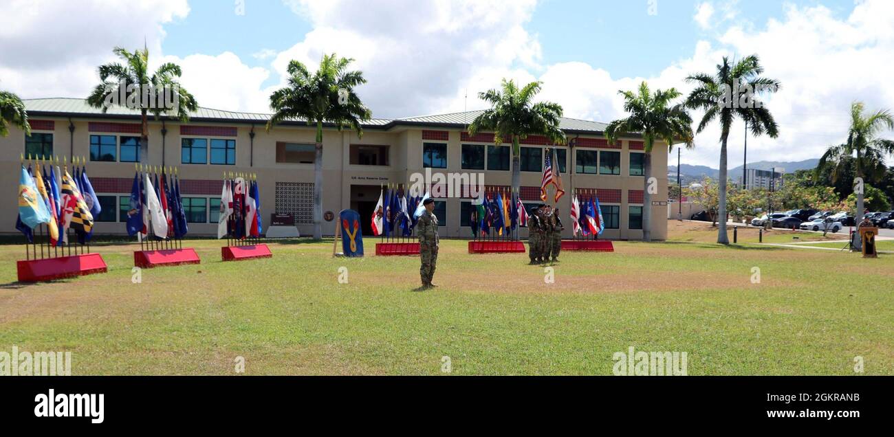Soldiers of the Support Battalion, 196th Infantry Brigade Color Guard