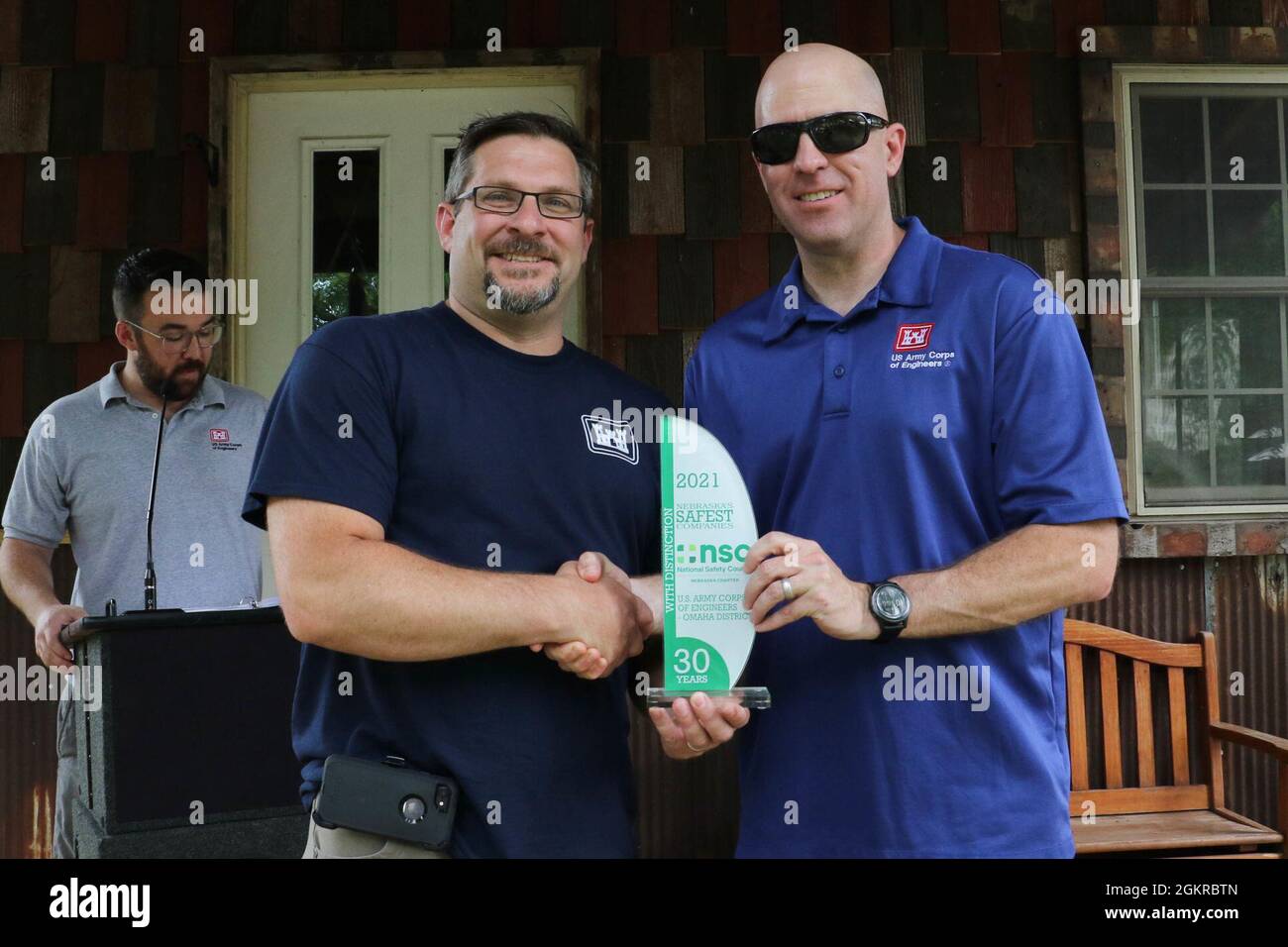 Col. Mark Himes (right), commander, U.S. Army Corps of Engineers, Omaha
