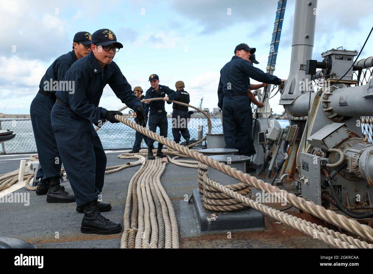 ROTA, Spain (June 19, 2021) Sailors assigned to the Arleigh Burke-class ...