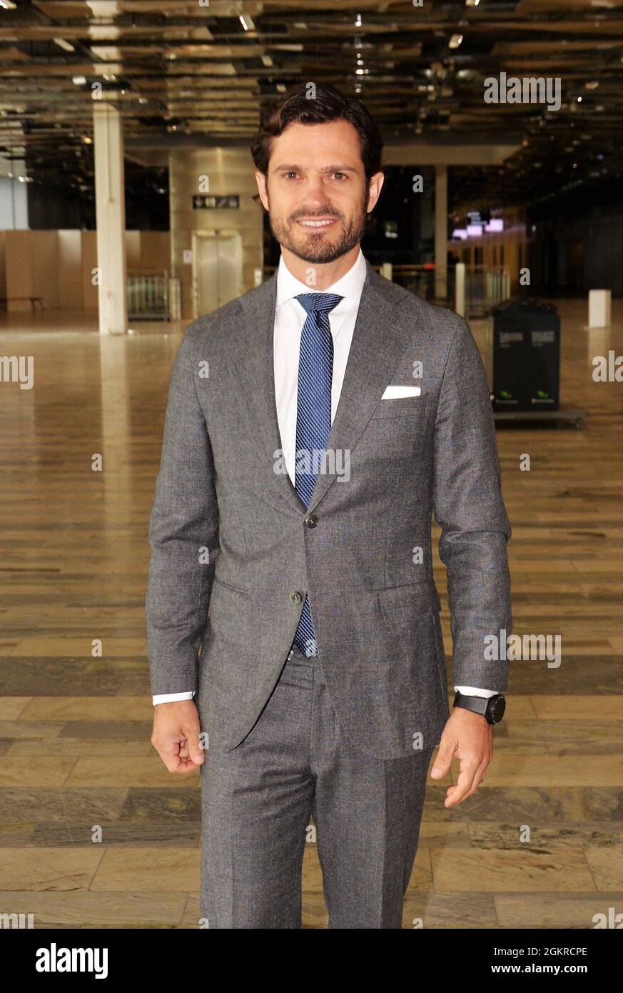 Stockholm, Sweden on September 15, 2021. Prince Carl Philip arrives at the meeting with the Swedish team ahead of the Bocuse d'Or WC 2021, Stockholm, Sweden on September 15, 2021. Photo by Peter Johansson/Stella Pictures/ABACAPRESS.COM Stock Photo