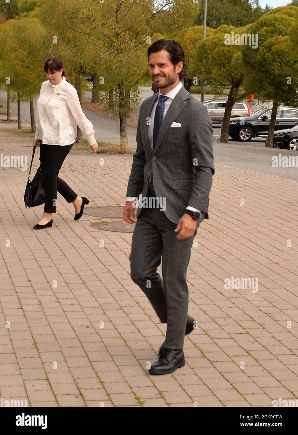 Stockholm, Sweden on September 15, 2021. Prince Carl Philip arrives at the meeting with the Swedish team ahead of the Bocuse d'Or WC 2021, Stockholm, Sweden on September 15, 2021. Photo by Peter Johansson/Stella Pictures/ABACAPRESS.COM Stock Photo