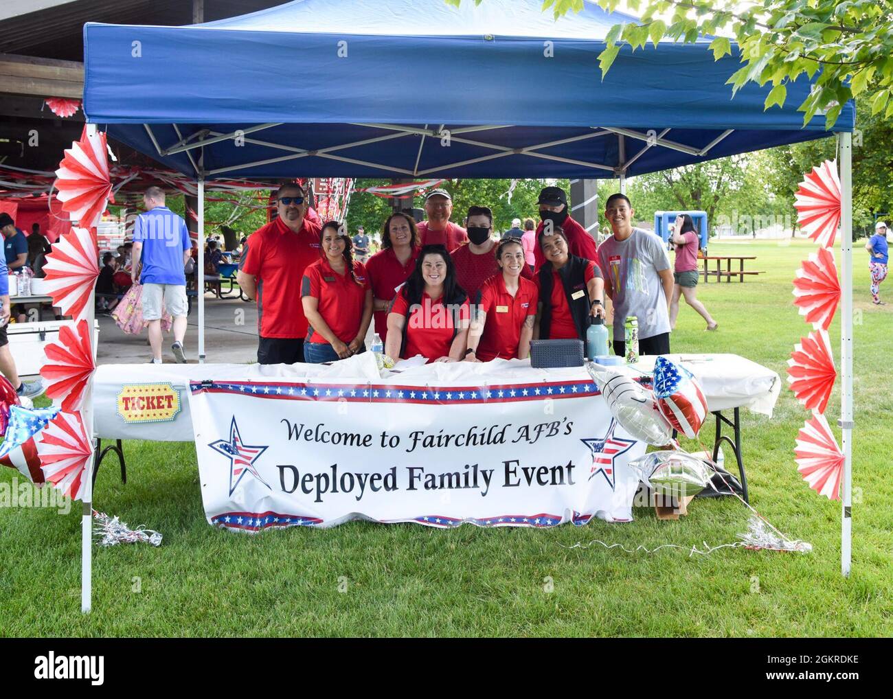 The Airmen and Family Readiness Center Airmen pose for a group photo at