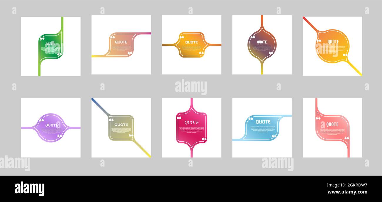 Color Text Frames set of colored frames for quotes. A frame for text and quotes. Colored ...