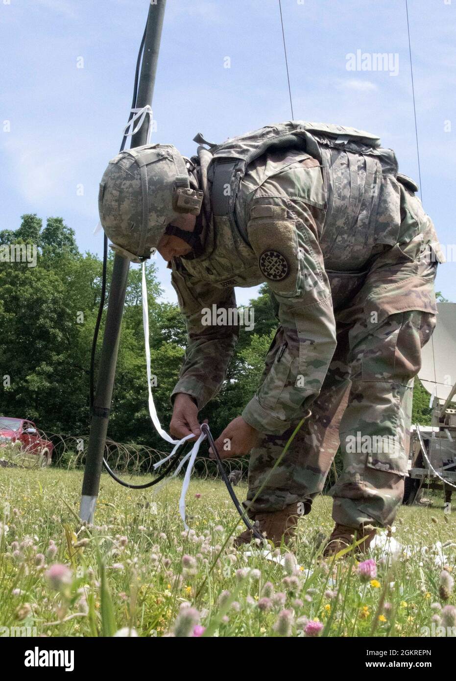 U.S. Army Staff Sgt. Adam Jeffrey, a satellite communication systems
