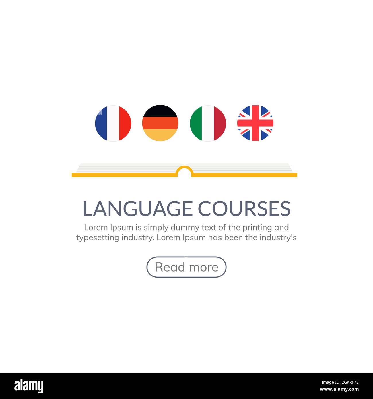 Language Learn Vector Banner Design Language Course English Different