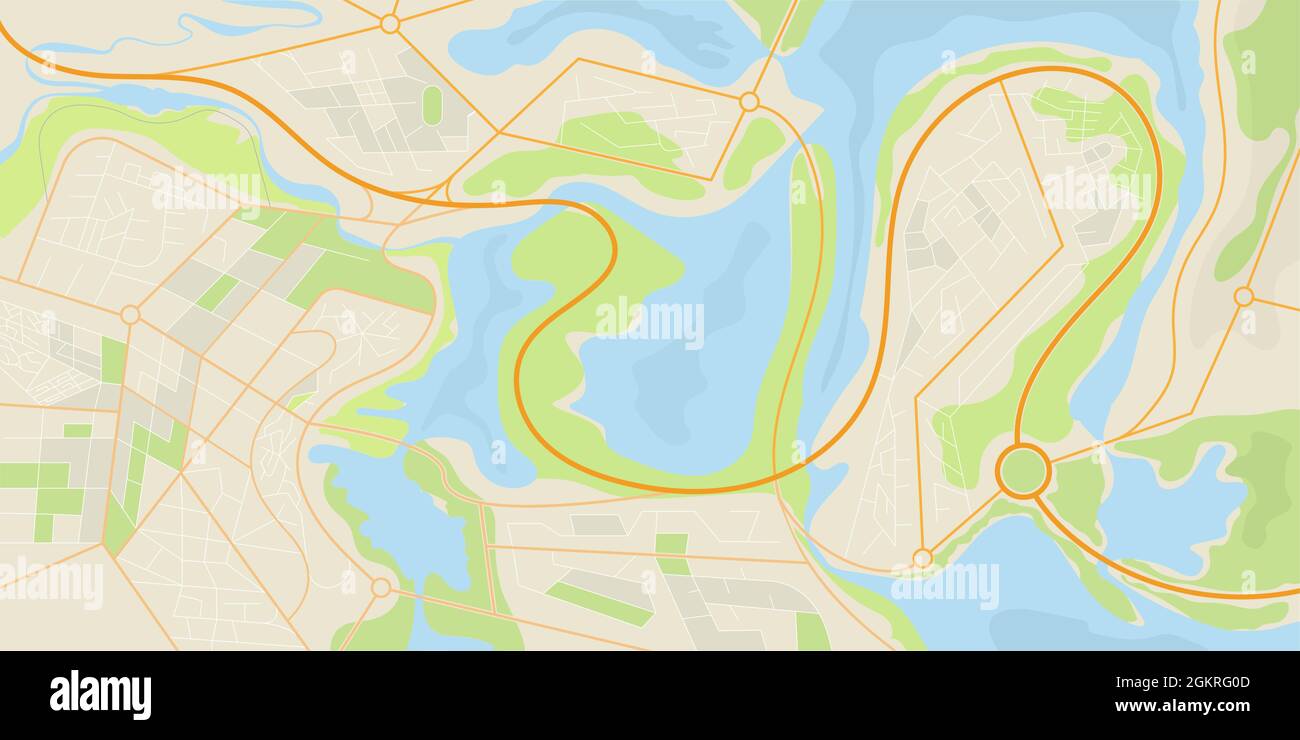 Abstract map of the area. A map of an arbitrary area. Flat style Stock ...
