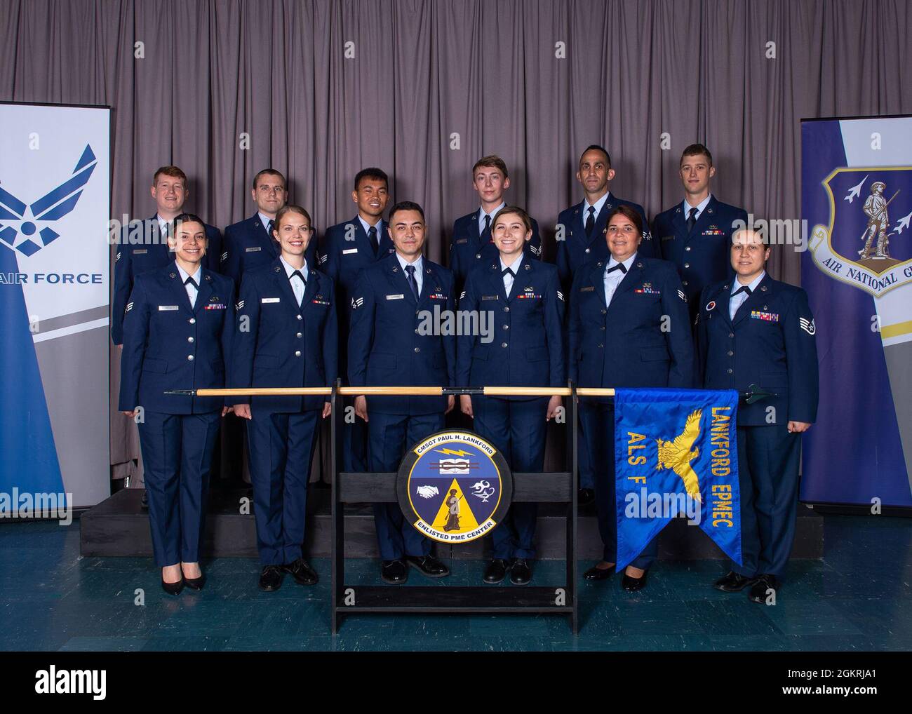 United States Air Force Airman Leadership School Class 21-6 at the Lankford Enlisted Professional Military Education Center, June 22, 2021, on McGhee Tyson Air National Guard Base in East Tennessee. Stock Photo