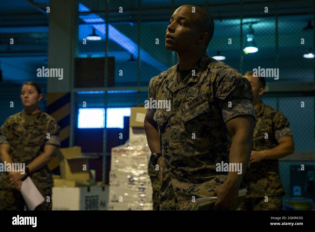 U.S. Marine Corps Sgt. Austin Butler, a transmissions system operator with 3d Transportation