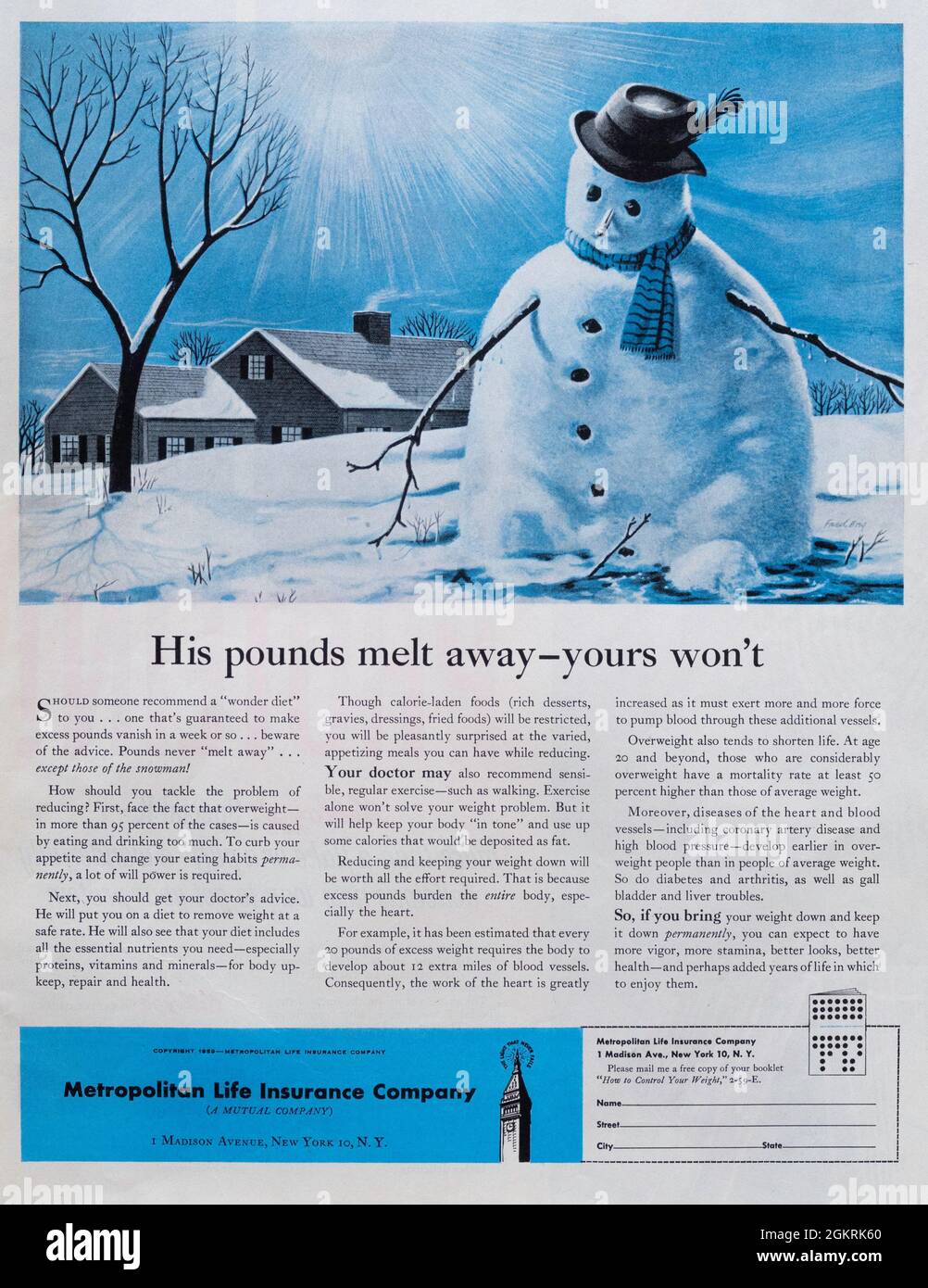 'The Saturday Evening Post' 14 February 1959 Magazine Advert, USA Stock Photo