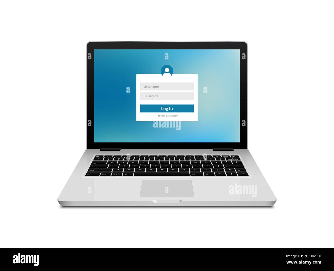 Laptop login password on lock screen. Computer security protection ...