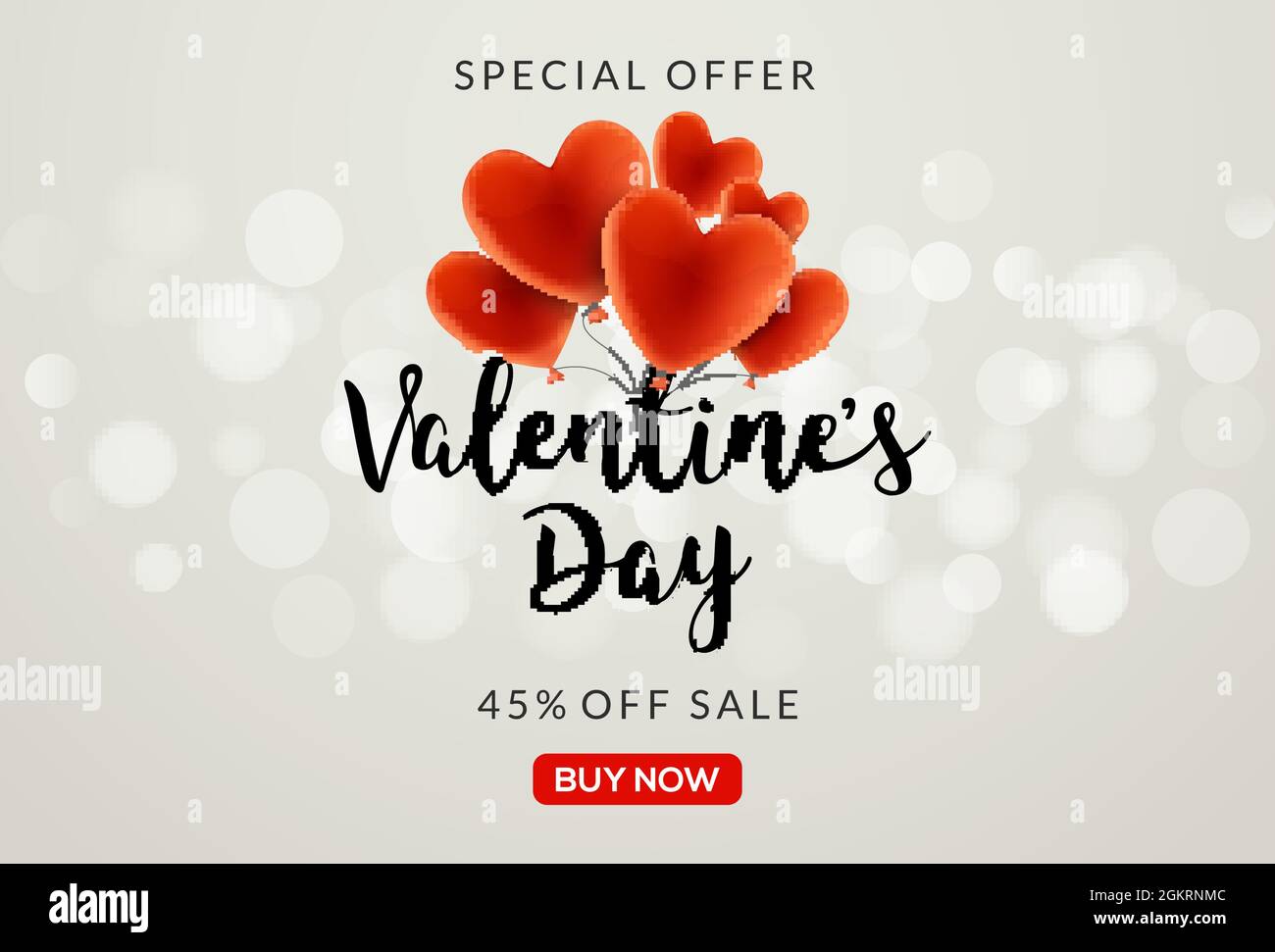 Valentines day sale vector banner background with hearts. Valentine ...
