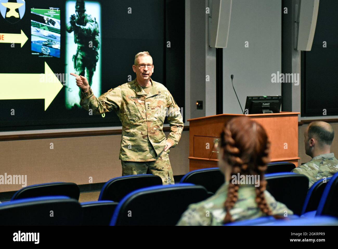 Lt. Gen. Ted Martin, U.S. Army Combined Arms Center commander, speaks