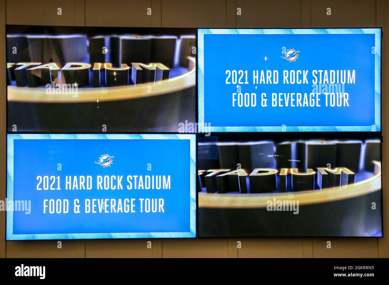 Miami, FL. USA; September 14, 2021; Tuesday, September 14, 2021; Miami, FL.  USA; Broxel Pay CEO and founder, Gustavo Gutierrez, addresses the media  during the Hard Rock Stadium Media Tour and Tasting