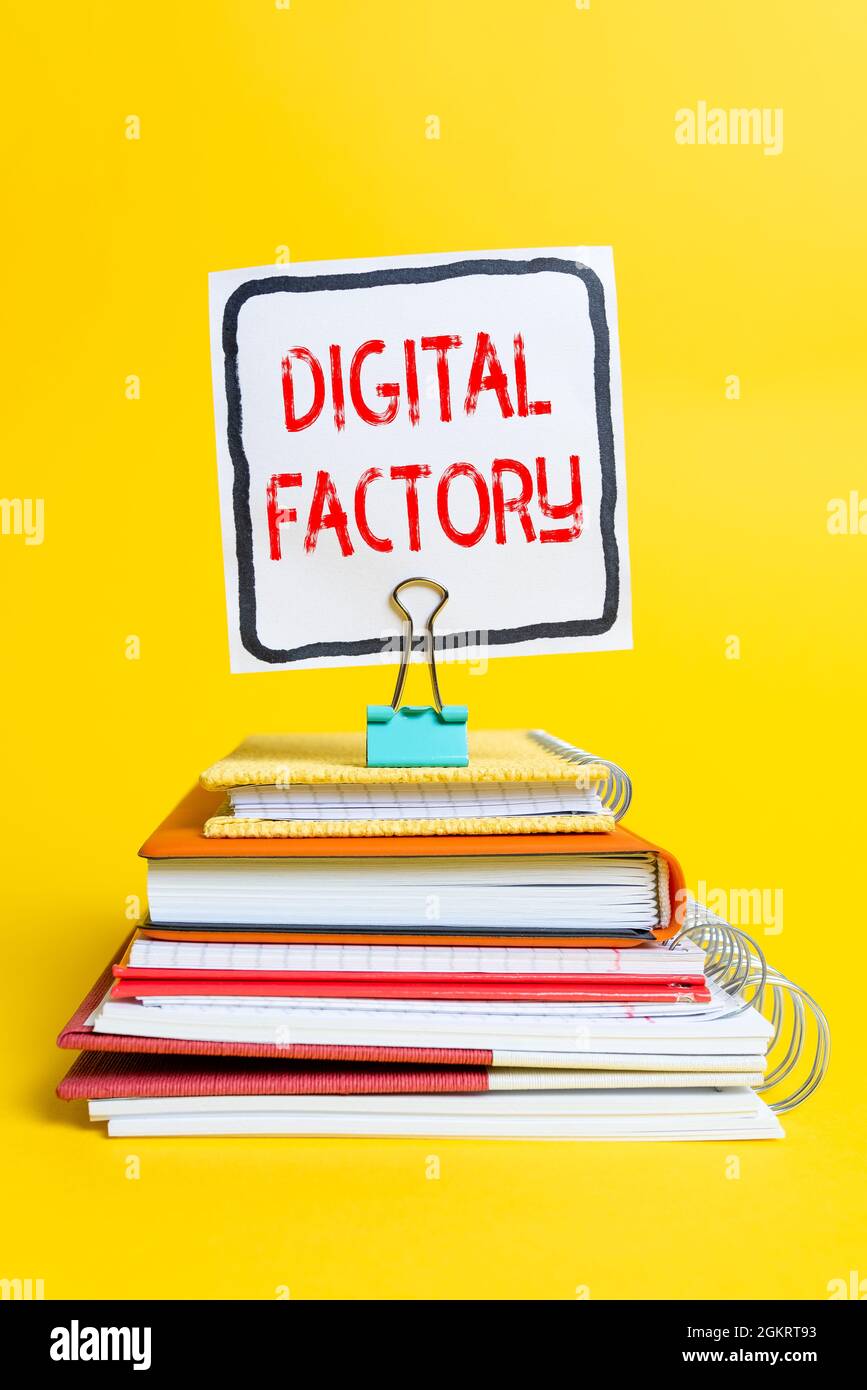 Sign displaying Digital Factory. Business concept uses digital ...