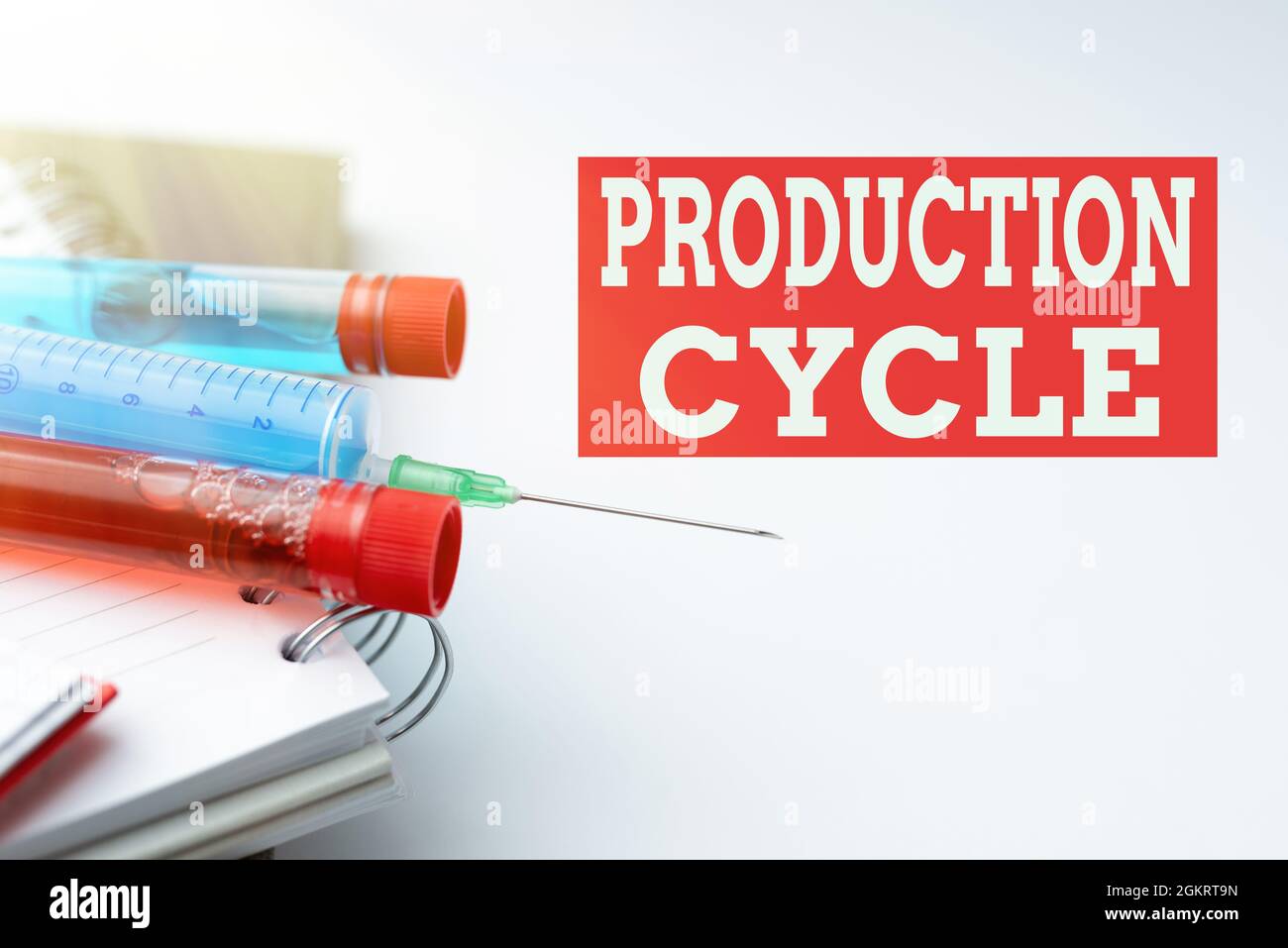 Conceptual caption Production Cycle. Concept meaning conversion of raw