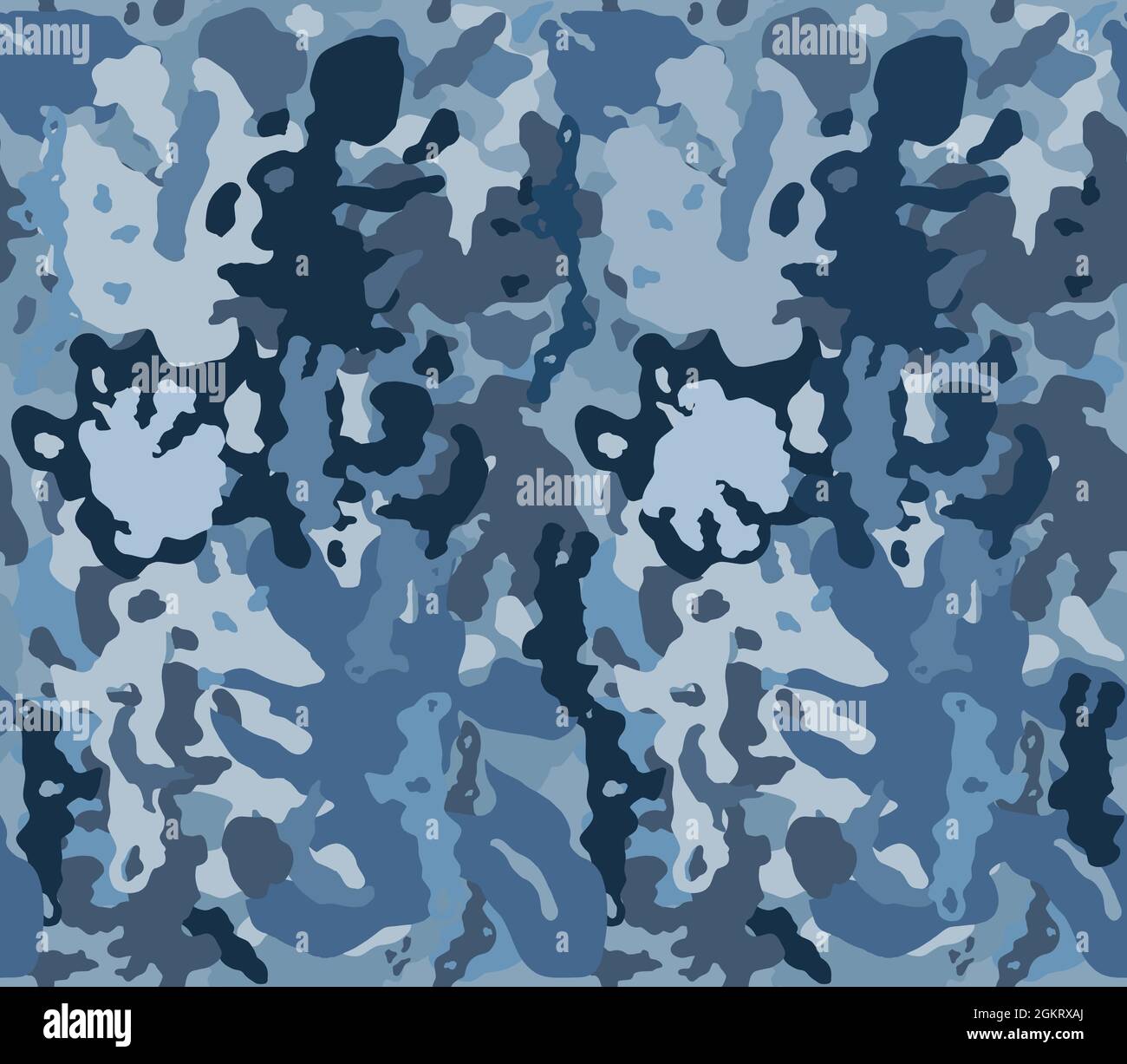 Navy Blue Camouflage Pattern Military Camo Fashion Print Camouflage
