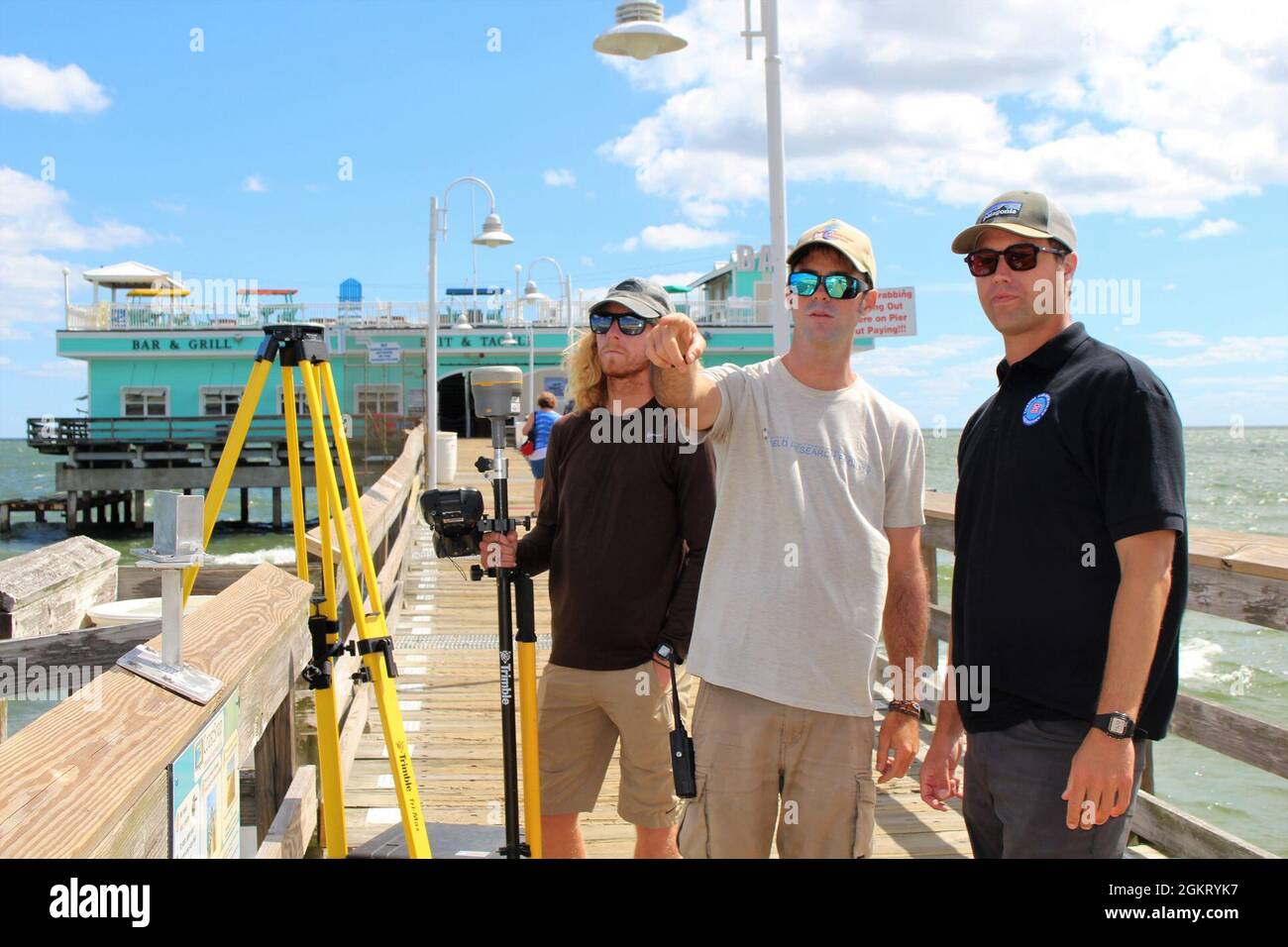 Field researchers from the Coastal and Hydraulics Laboratory, U.S. Army