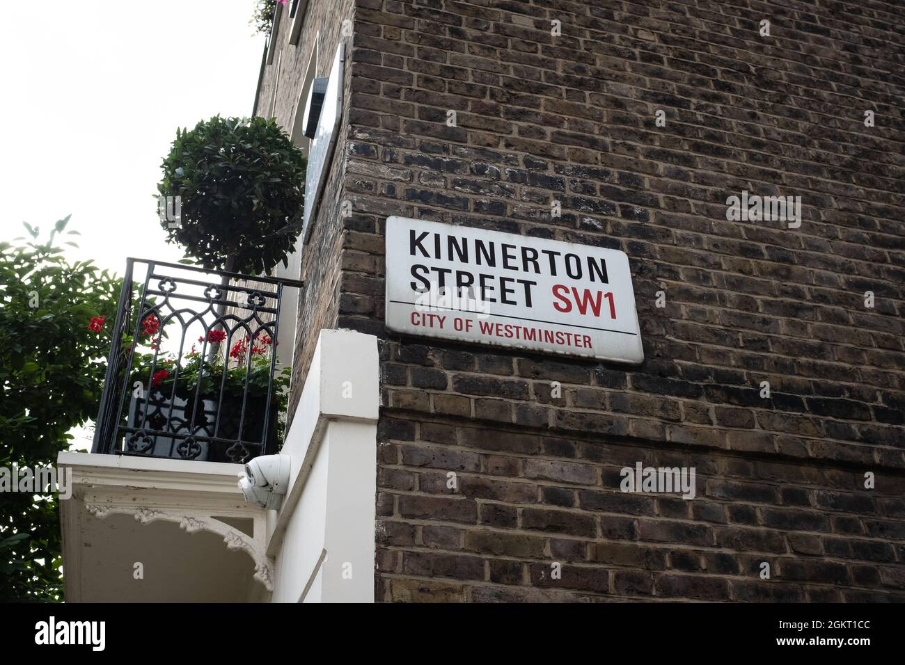 Kinnerton Street in Belgravia, Knightsbridge, London, where Ghislaine Maxwell owned a home. Stock Photo