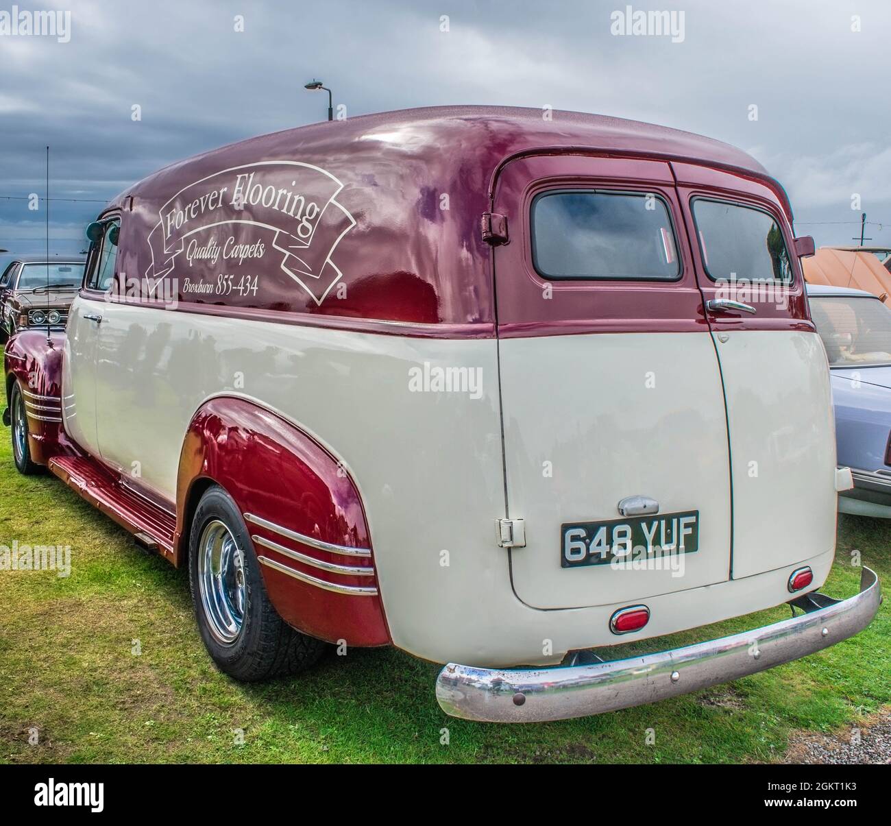 Chevrolet Classic Car at Millport Stock Photo Alamy