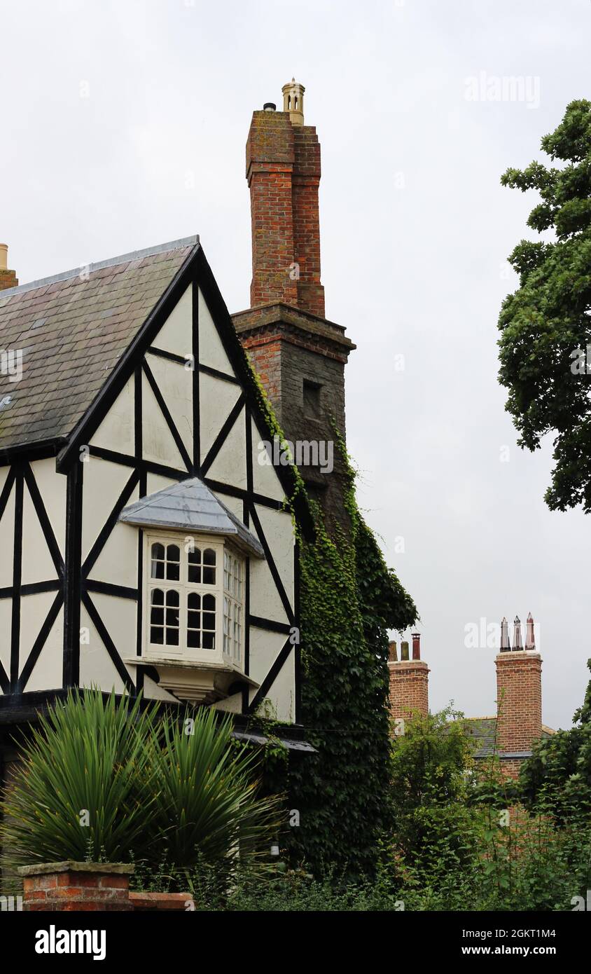 A black and white timber framed house in Louth, Lincolnshire, UK Stock Photo