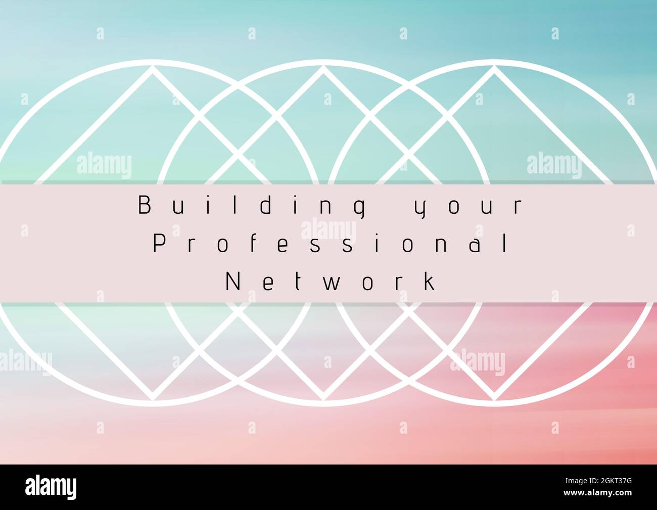 Building your professional network text against geometric shapes on gradient background Stock Photo