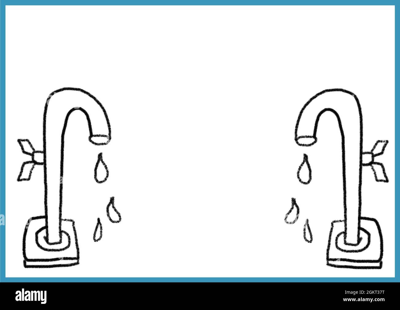 Digitally generated image of two faucet icons against white background Stock Photo