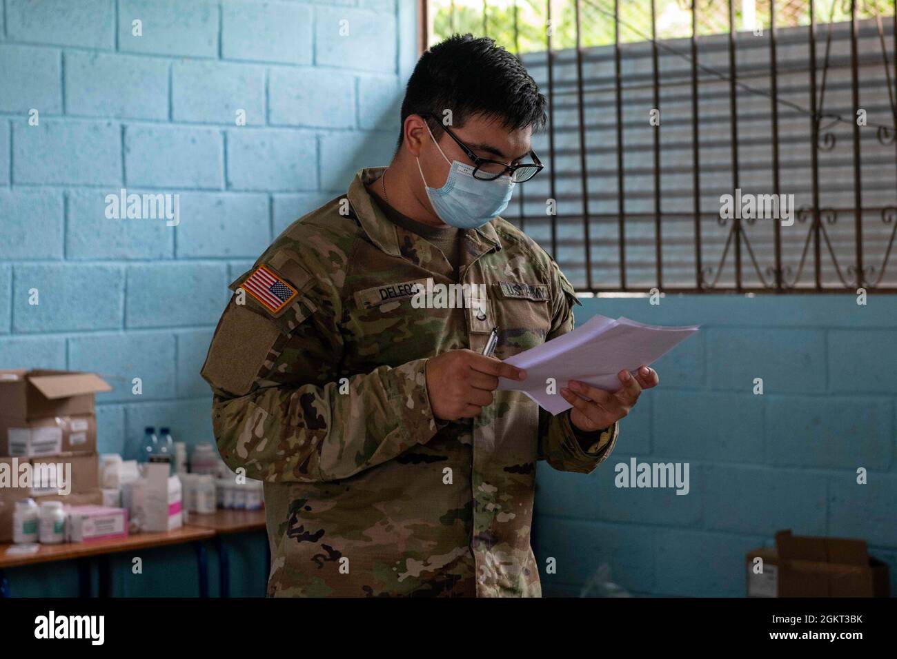 U.S. Army Pfc. Gage DeLeon, a healthcare specialist with the 228th