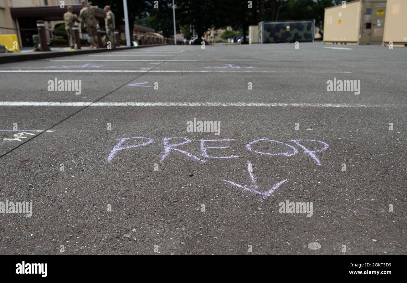 A chalk mark made by a 311th Field Hospital soldier from Blacklick