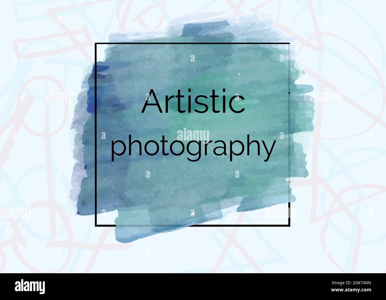 Digitally generated image of artistic photography text over green brush stroke on white background Stock Photo