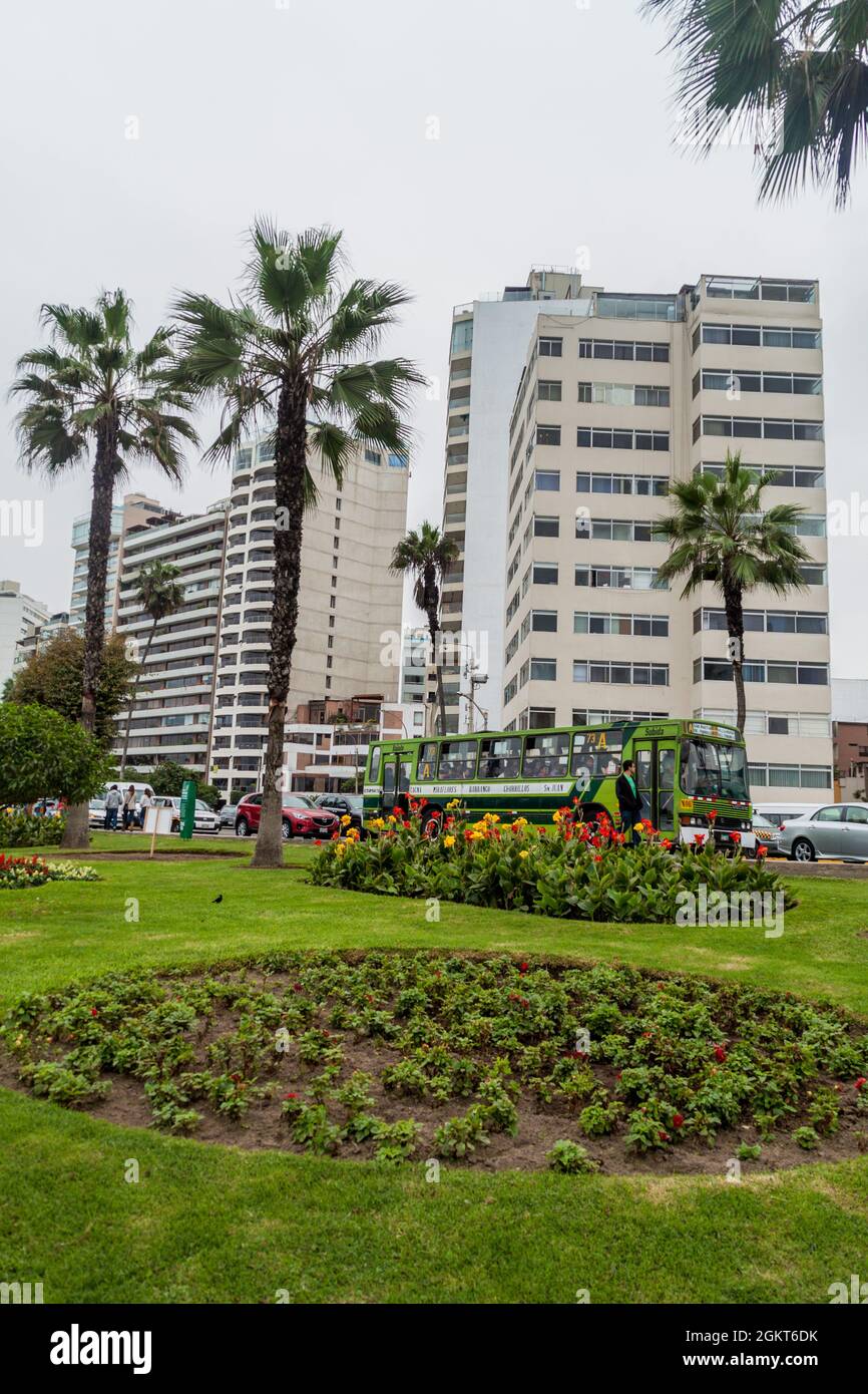 LIMA, PERU JUNE 4, 2015 High apartment buildings in Miraflores