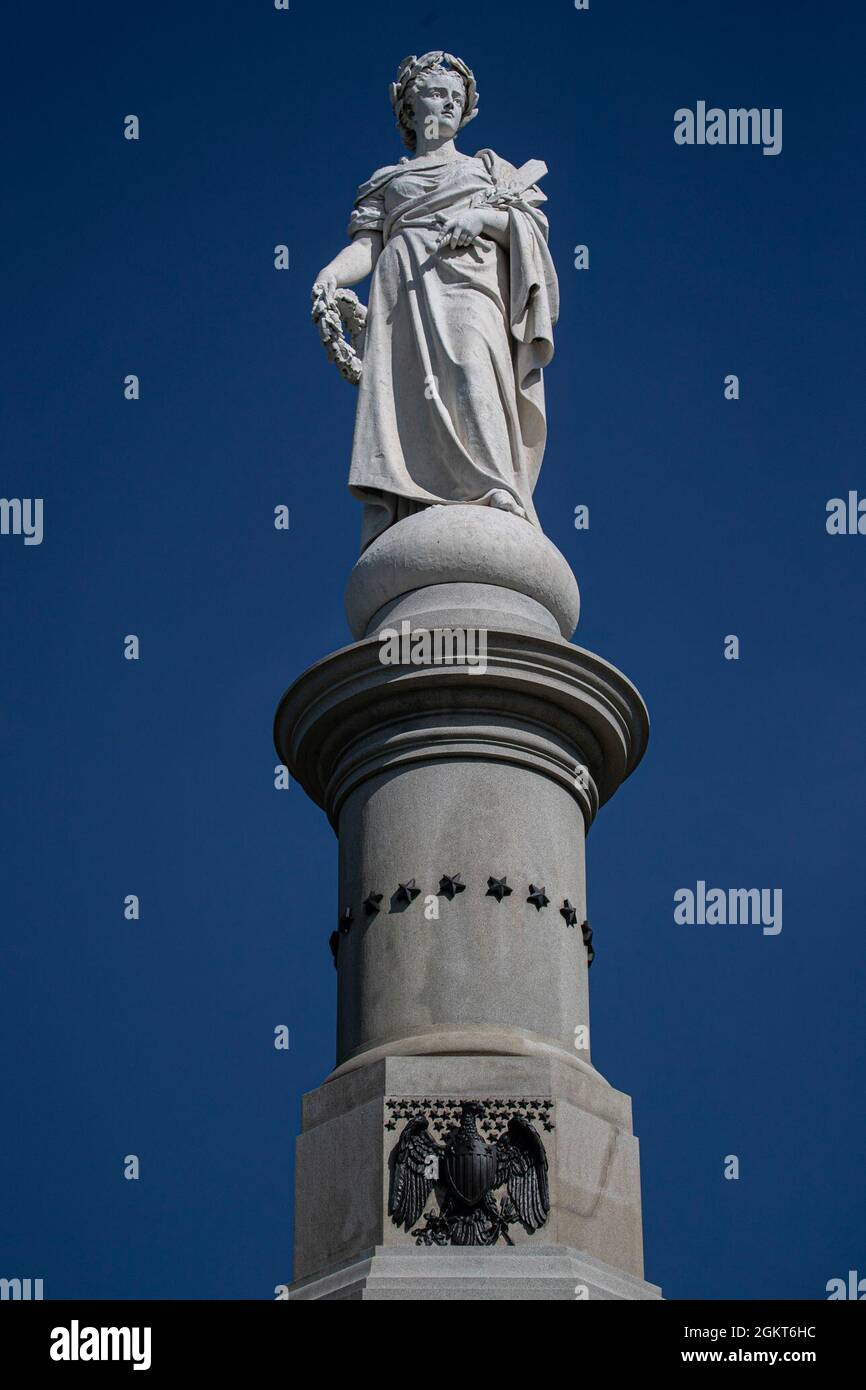 The Genius of Liberty statue on top of the Soldiers' National Monument at Gettysburg National