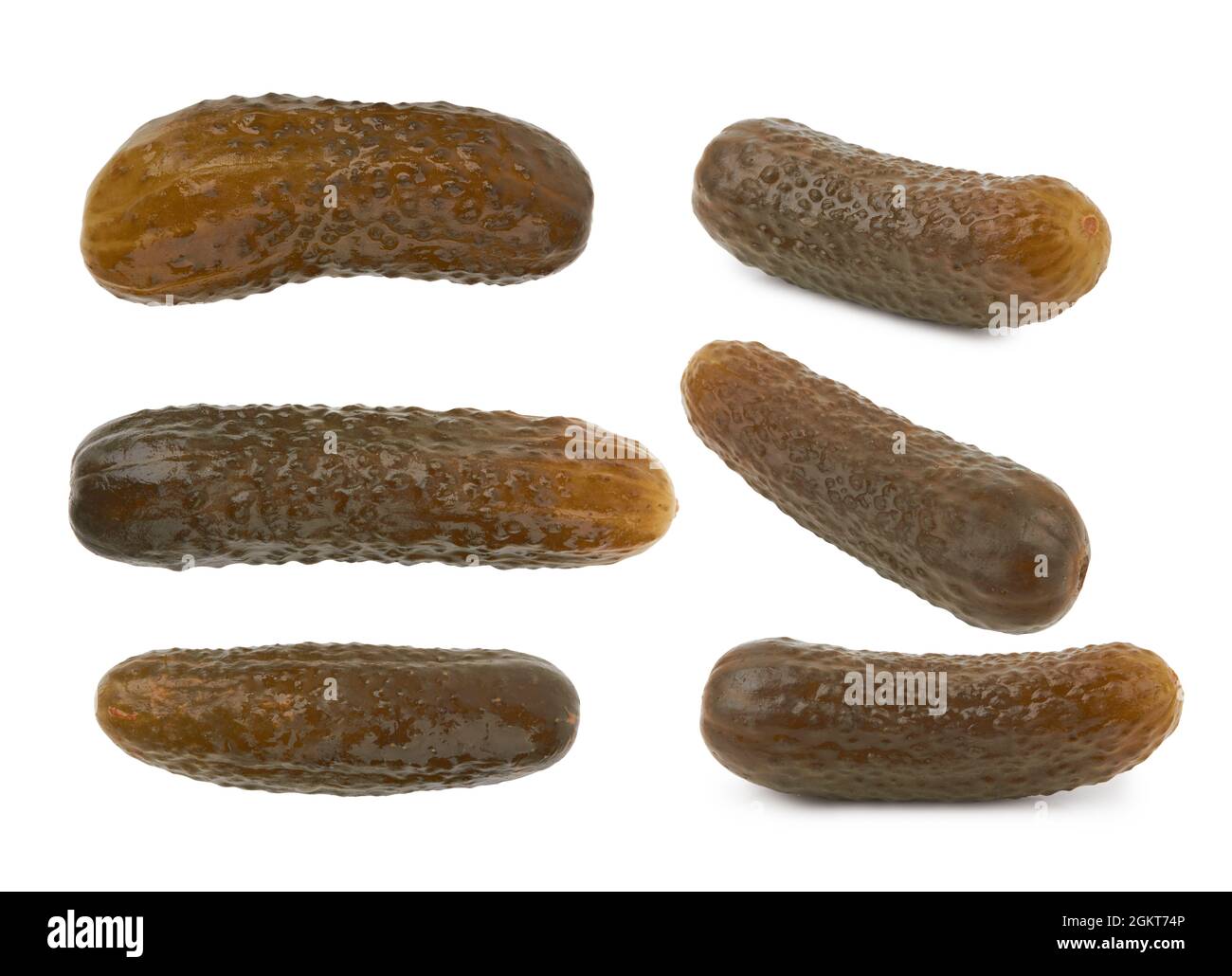 Marinated pickled cucumber isolated on white background Stock Photo