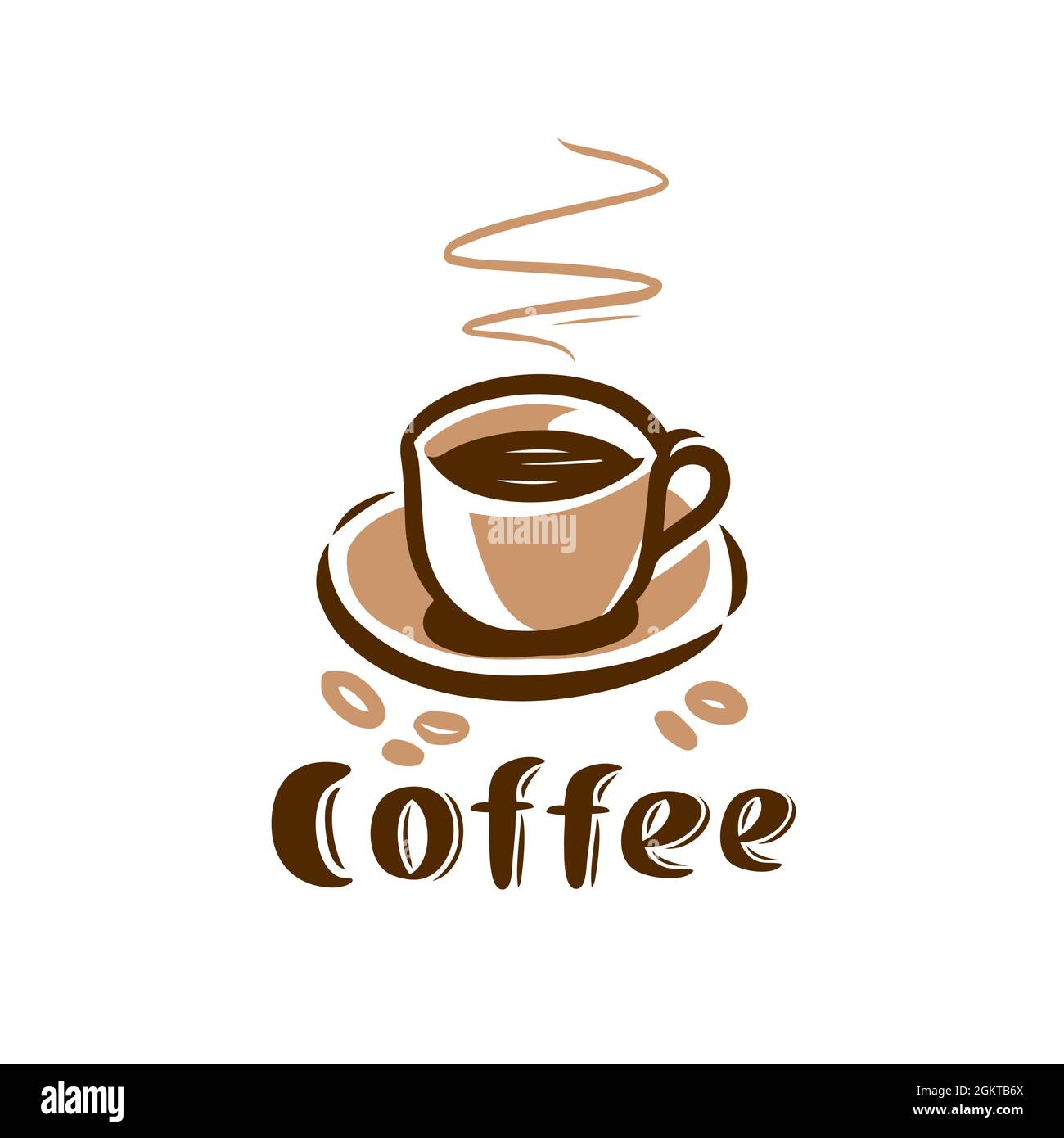 Coffee cup logo design. Cafe icon symbol vector illustration Stock
