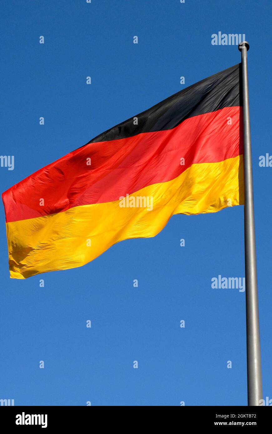 German national flag in the Government sector of  Berlin. Stock Photo