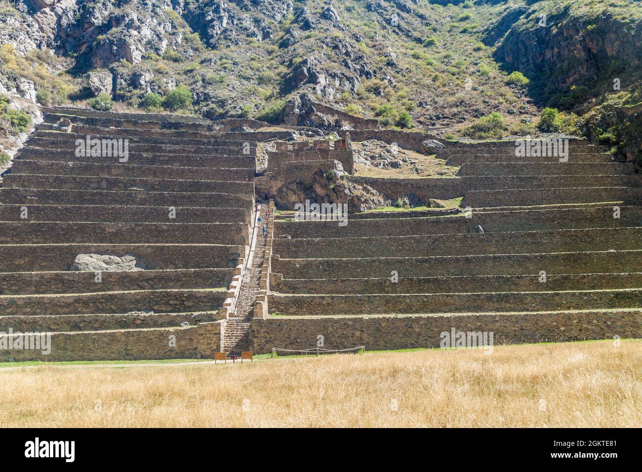 Inca's agricultural terraces in Ollantaytambo, Sacred Valley of Incas