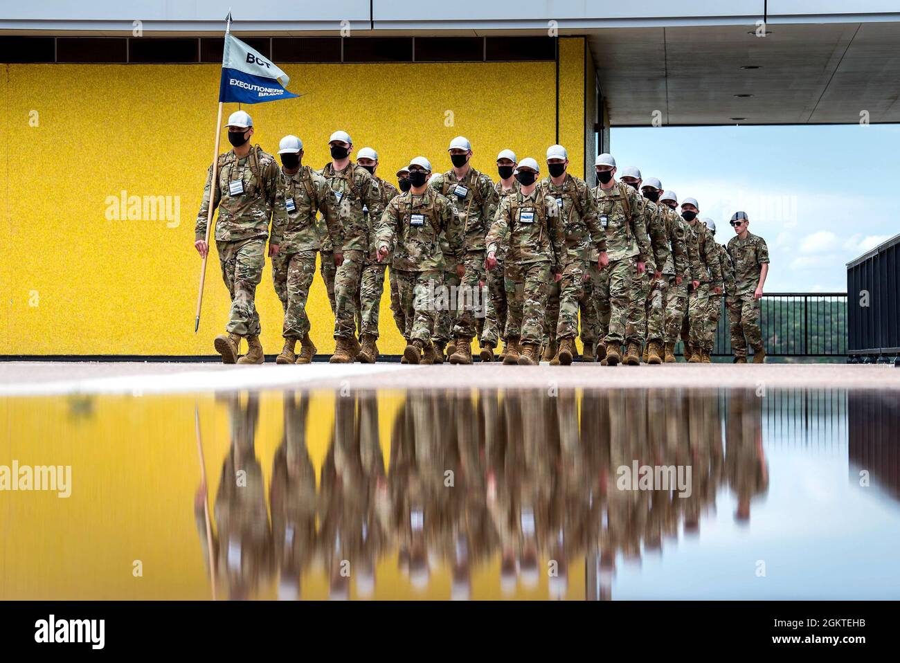 U.S. AIR FORCE ACADEMY, Colo. – Academy basic cadets participate in the first phase of basic cadet training with marching drills on the Terrazzo on June 29, 2021, at the U.S. Air Force Academy in Colorado Springs, Colo. Stock Photo