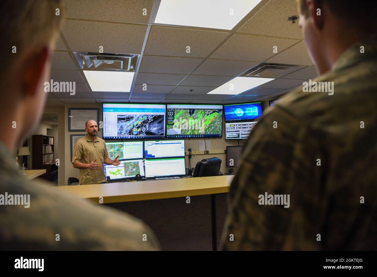 Zach Grandin, Weather Technician, gives a brief description of what he