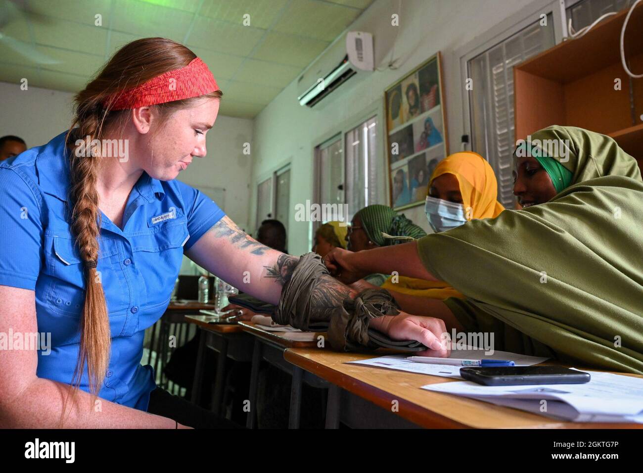 U.S. Army Cpt. Jessica Campion, a public health nurse with the ...