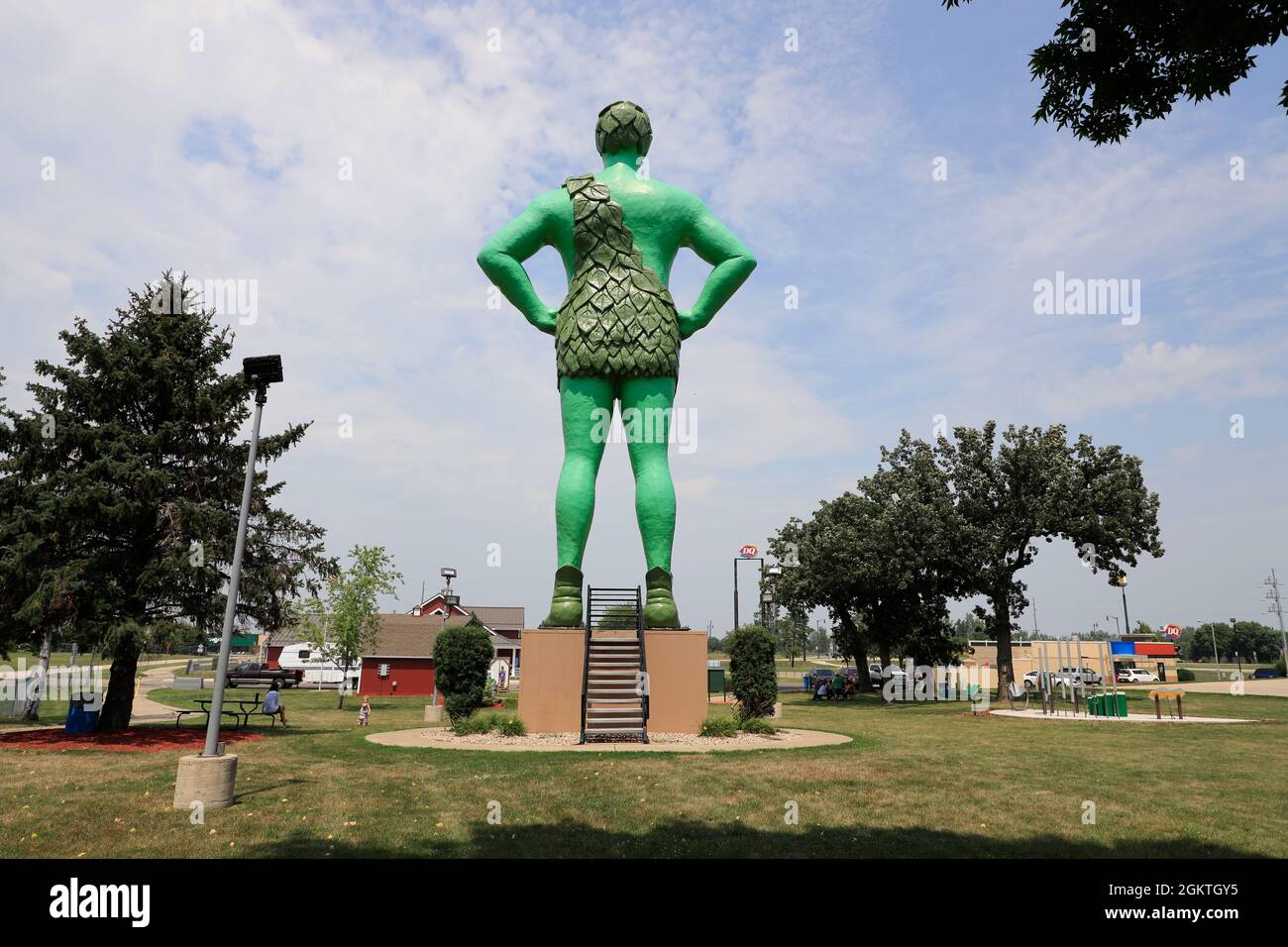 The back view of Jolly Green Giant statue in Blue Earth.Minnesota.USA