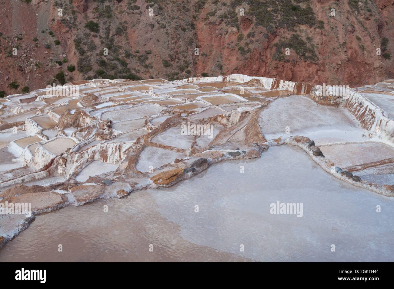 Salt extraction pans (Salinas) in Sacred Valley of Incas, Peru Stock ...